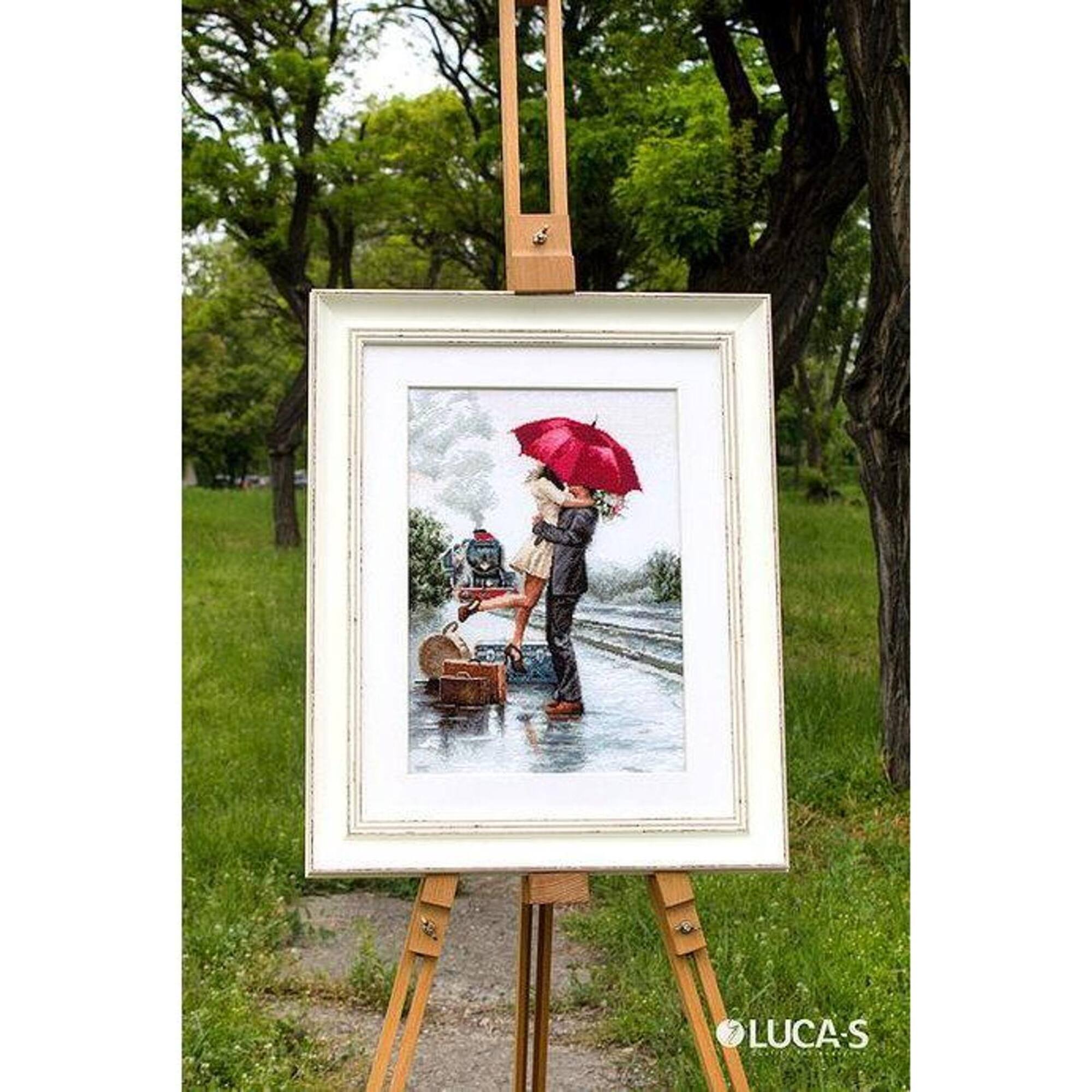Luca-s Couple On Train Station Counted Cross Stitch Kit